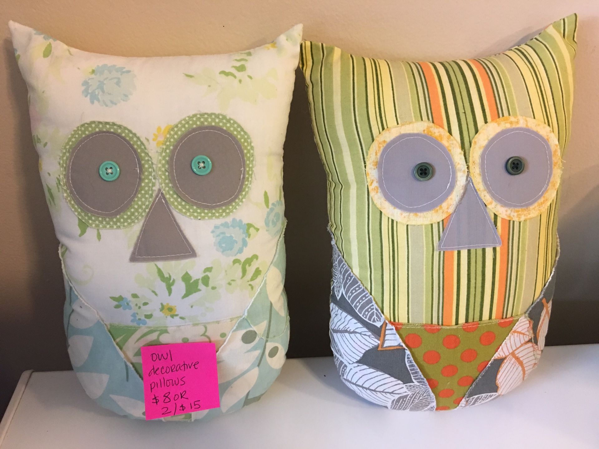 Decorative owl pillows