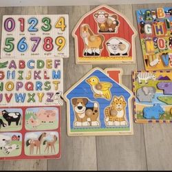 Toddler/Kids Puzzle Set with Puzzle Rack Holder 