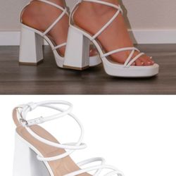 Brand New White Heels Size 9