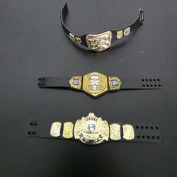 Set of 3 Wrestling Action Figure Championship Belts for Wrestling Action Figures
