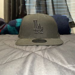 All Black Dodgers(LA) Baseball Cap Size 7 1/2