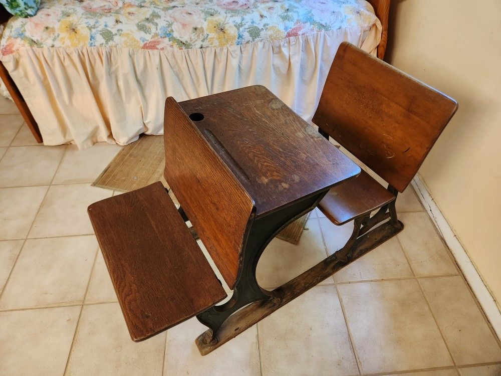 100 Year Old Antique School Desk