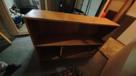 Wood Bookshelf Low Profile 2-Shelf Entertainment Center