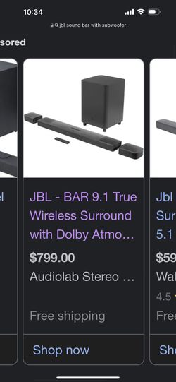 Jbl Sound Bar With Subwoofer