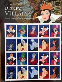 29 Sheets of Disney Villains Forever Stamps – Unused (580 Stamps Total)