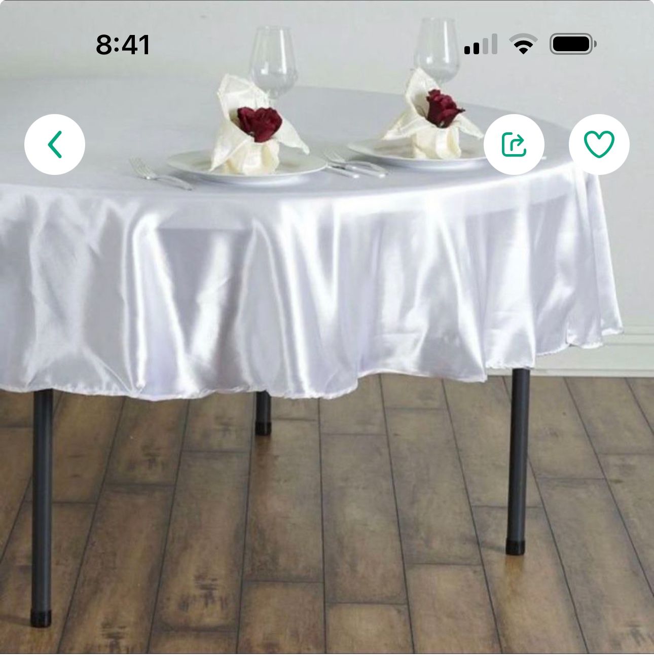 90”White Tablecloth 