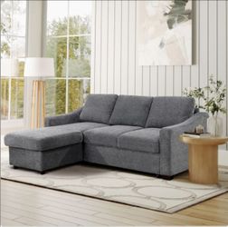 Coddle Aria Fabric Sleeper Sofa with Reversible Chaise and Storage, Gray $799.99