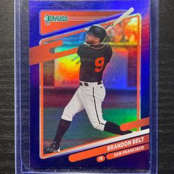 2021 Panini Donruss Purple Gloss Brandon Belt Baseball Card #156