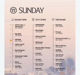 (2) Sunday Only CRSSD Tickets