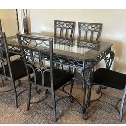 MOVING SALE - Marble Dining Table with 6 Piece Chairs 