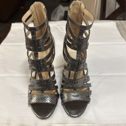 Silver Strappy Stilettos