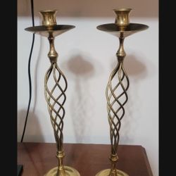 Antique Brass Candle Holders