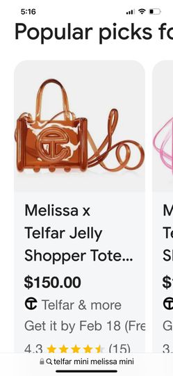  Small Melissa x Telfar Jelly Shopper Purse Brown 
