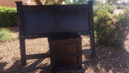 King headboard and end table