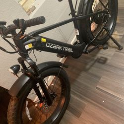· Ozark Trail 26" M.3 Ranger+ Electric Fat Tire Bike, 48V, Class 2, Black, Fits Riders 5'2" - 6'1",