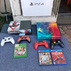$300! 2 Disc Games, 2 Games installed & 2 Controller with PS4 Pro 2020. OR $300A XBOX one S 16 Games installed 2 controller n GTA5 $300
