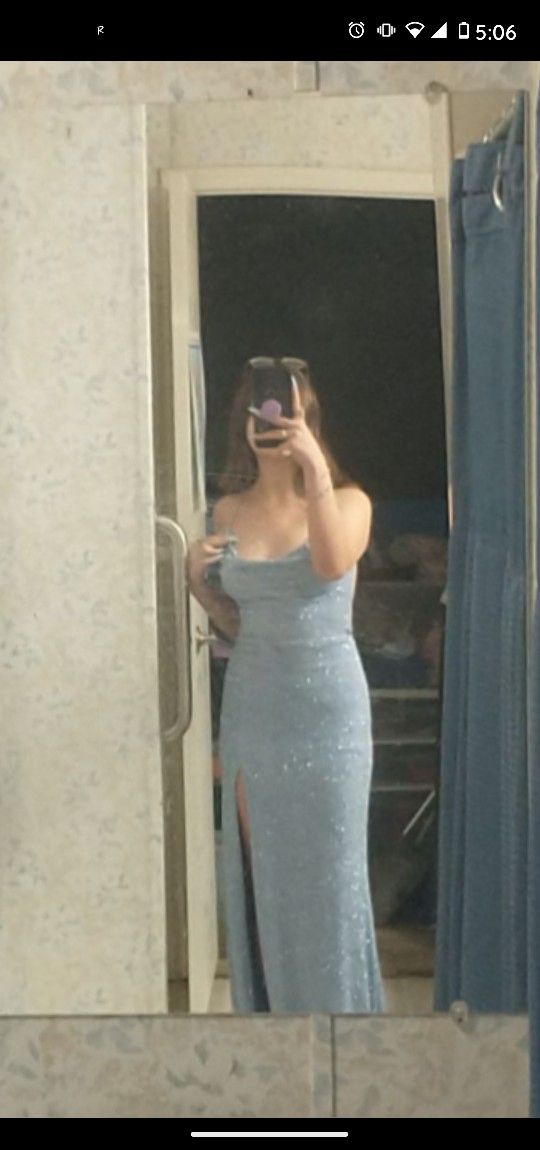 Floor Length Baby Blue Size Sml Dress Only Worn 1 Time