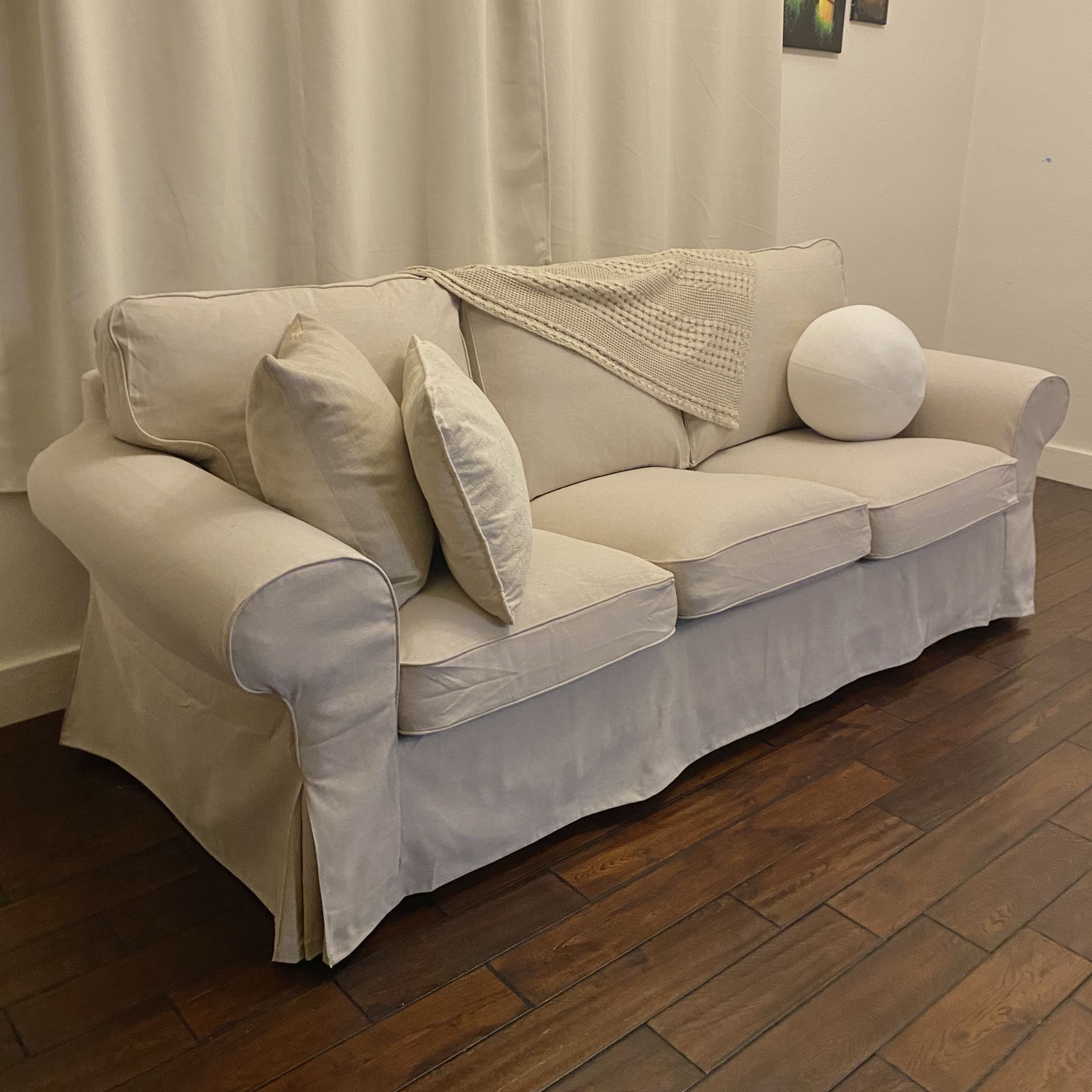 Delivery - Reupholstered Lofallet Beige EKTORP Sofa