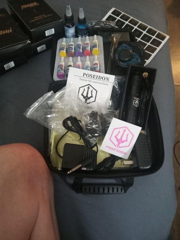 POSEIDON Tattoo kit brand New In Case , Everything Is Included 