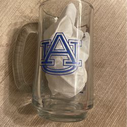 Vintage Rare Auburn Tigers Glass Mug