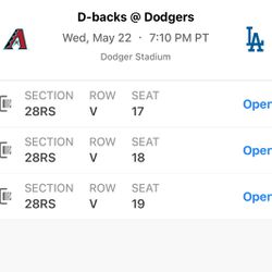 Dodgers Fans Tix For Tomorrow 22 May 