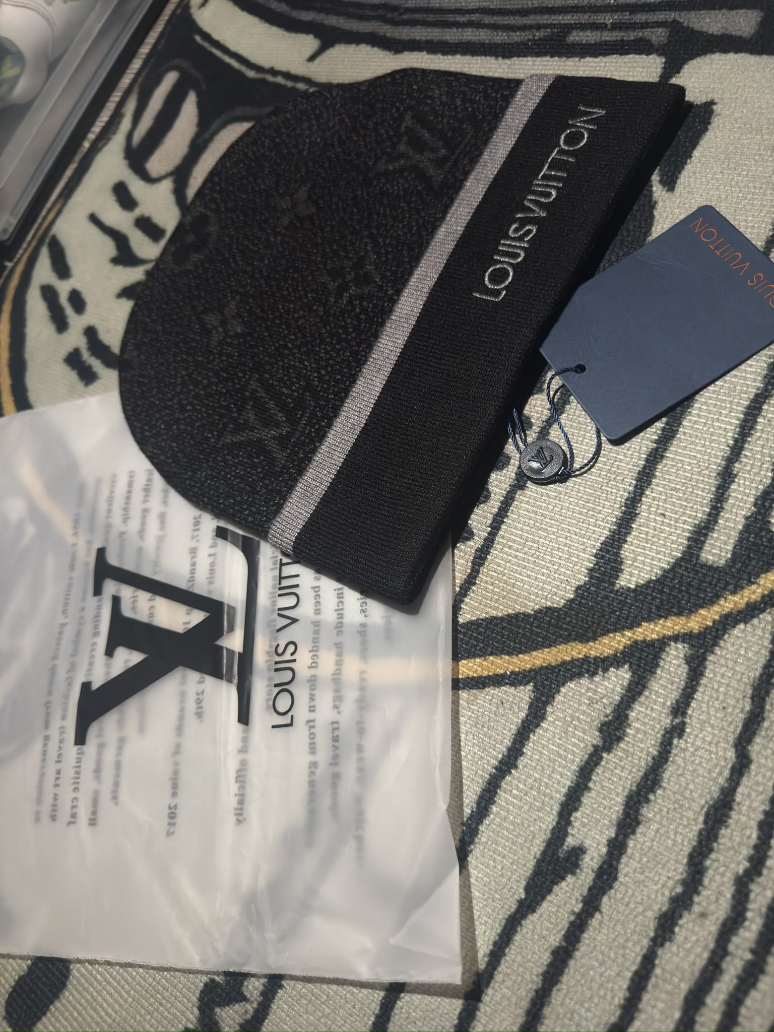 LV Beanie (Black & Grey )