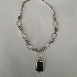 Costume Necklace with Black Pendant