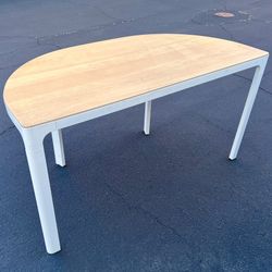 IKEA BEKANT Half Round Desk Table Birch Wood Veneer Top 