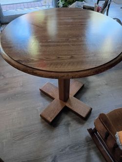 Round wooden table