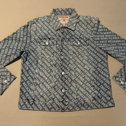 True Religion Brand Jeans AOP Denim Jean Jacket Brand New DS