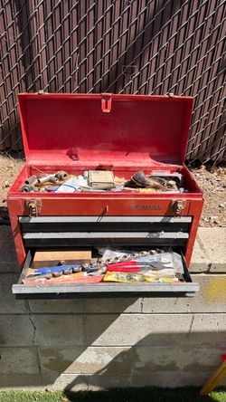 Craftsman Red Metal Toolbox with Tools