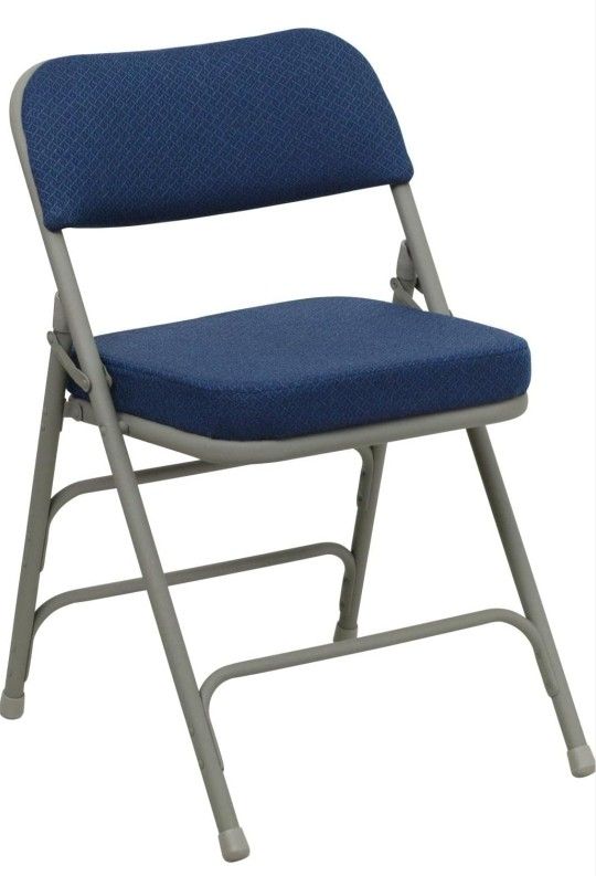 Flash Furniture Hercules Series Metal Folding Chairs with Cushioned Seat, Fabric Upholstered Event Chairs with 300-lb. Static Weight Capacity, Set of 