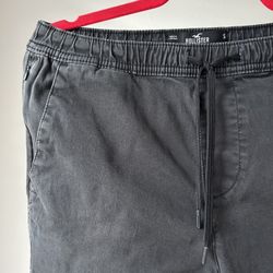 Hollister Skinny Cargo Jogger Pants Size Small Black Elastic Drawstring waist