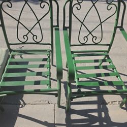 IRON CHAIRS VINTAGE 2 GREEN HEAVY DUTY Expensive Chairs 