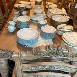 100 Pieces Vintage Noritake Blueridge China Set 