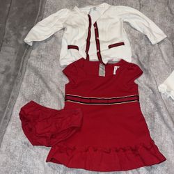 Janie and Jack size 6 to 12 month dress and cardigan bundle