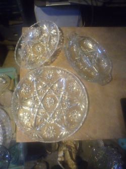 3 pc glass serving dishes