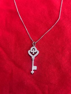 Sterling silver Key pendant with necklace