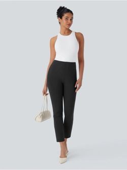 NWT Halara Flex High Waisted Pocket Tapered Cropped Work Pants Black XL
