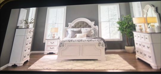 Scarlett 7 Piece King White &Oak  Bedroom Set