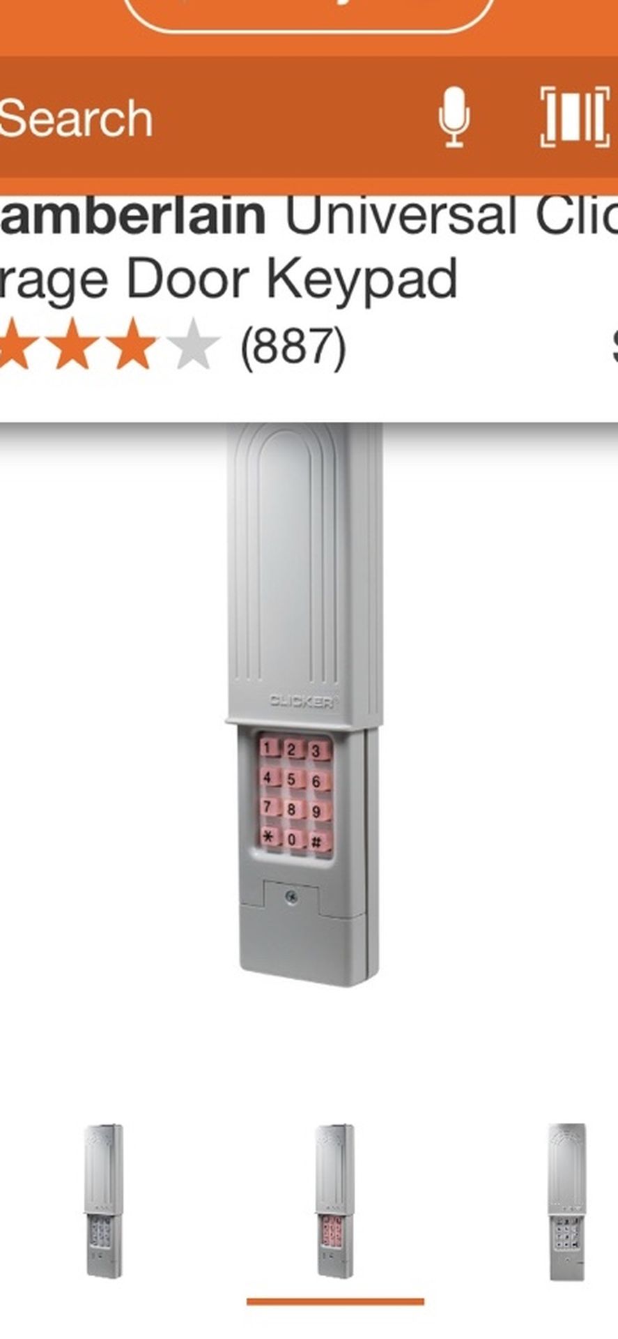 CHAMBERLAIN UNIVERSAL CLICKER GARAGE DOOR KEYPAD BRAND NEW