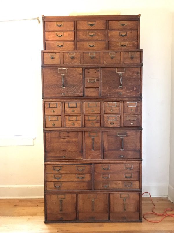 Antique American Oak filing cabinet