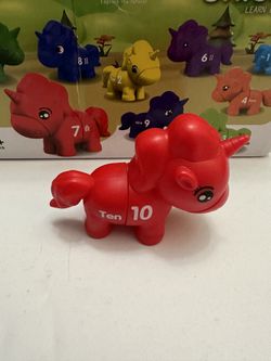 Matching Unicorn educational toys. These toys are designed to help toddlers with counting, color recognition, and fine motor skills. 