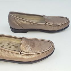 SAS Tri Pad Comfort Womens 7 N Gold Leather Loafers Casual Flats Shoes  