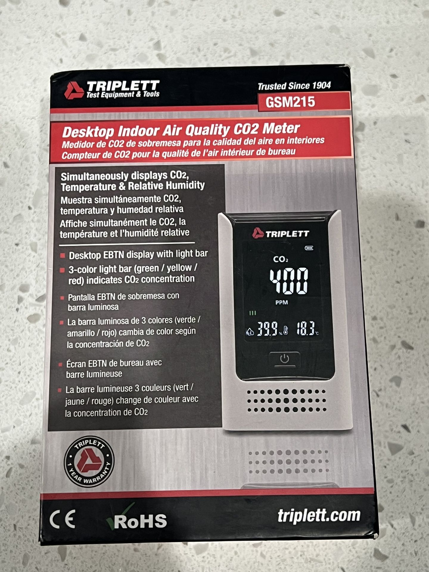 Triplett GSM215 indoor air quality CO2 meter