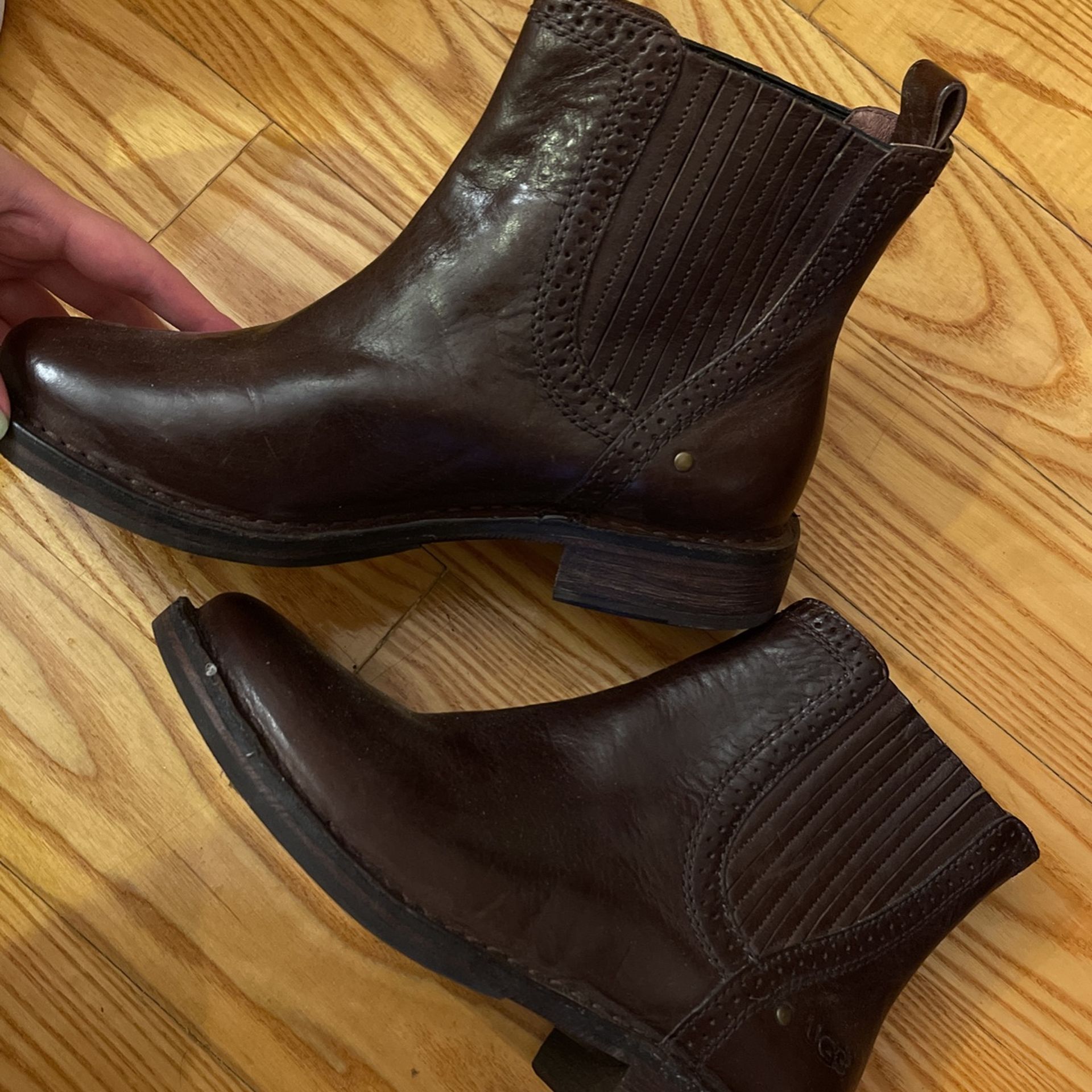 UGG leather platform boots (lamb fur padding inside!)