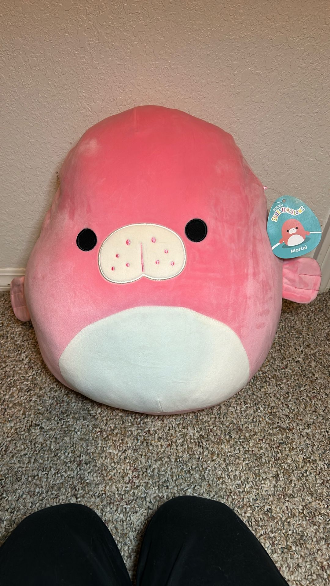Original Squishmallows 16-Inch Morlai the Coral Manatee Soft Cuddly Plush