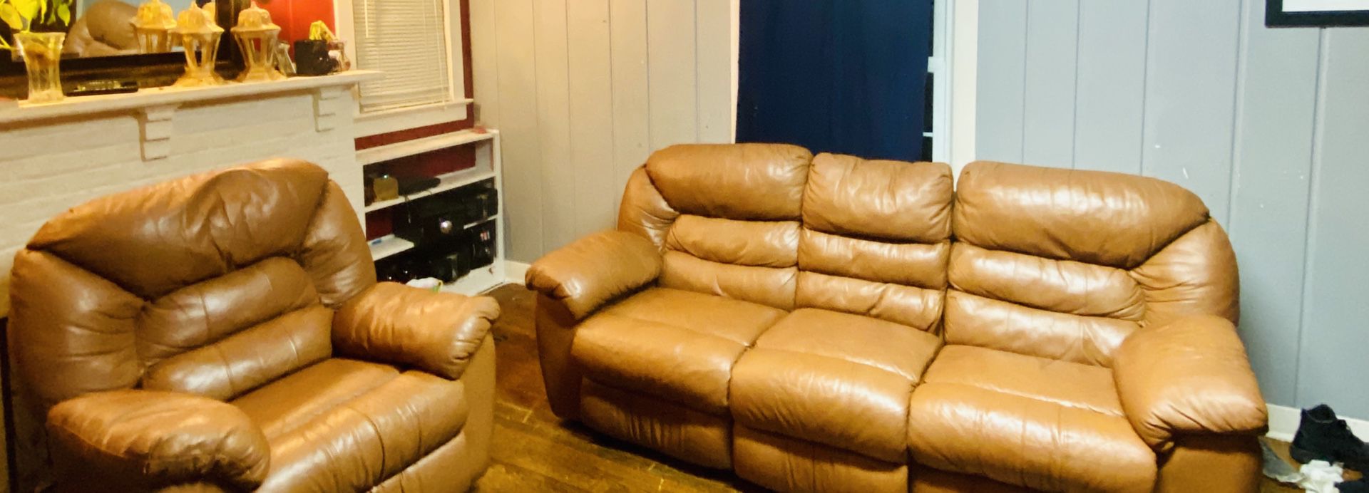 Very good leather recliners with massager and rocker