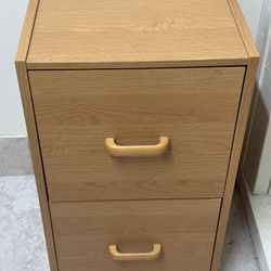 2 Drawer Wood Filing Cabinet 