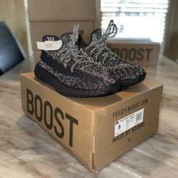 Adidas Yeezy Size 8 Black Reflective  Brand New In Box 